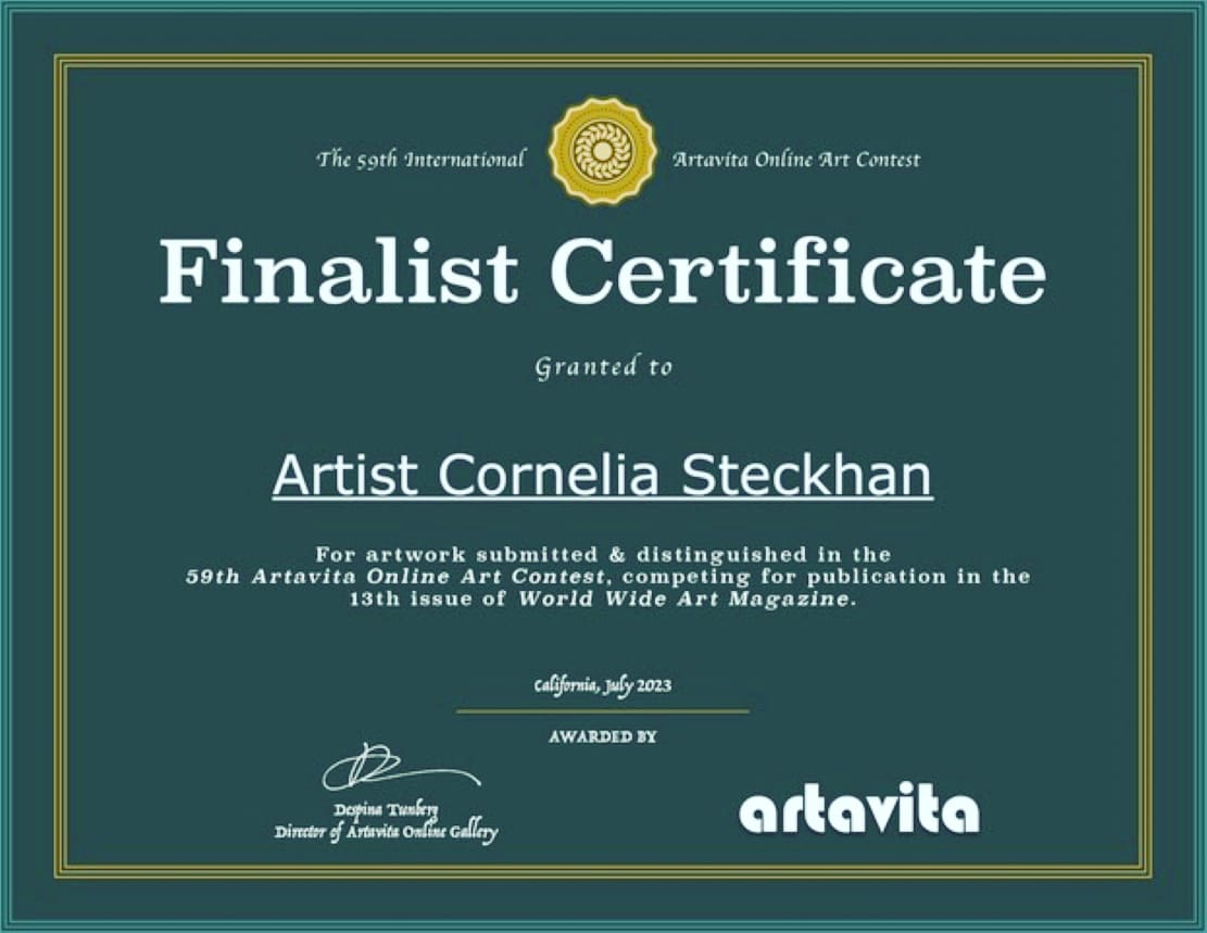 Artavita Finalist Certificate, 59th International Art Contest